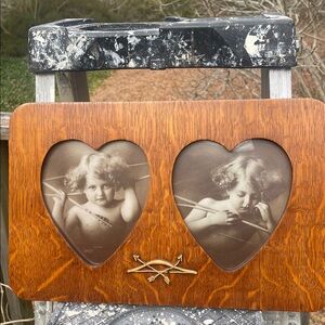 MB Parkinson 1897 prints of “Cupid Awake” and “Cupid Asleep” in wood frame